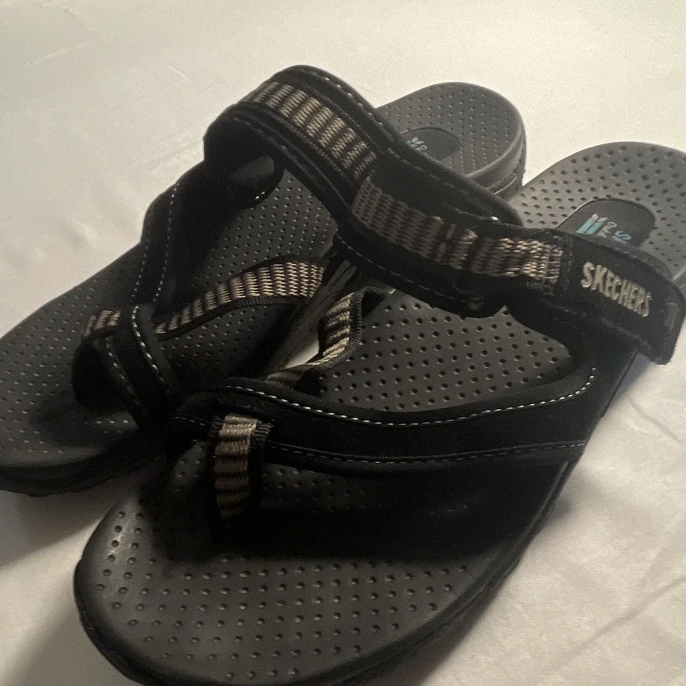 Skechers Outdoor Lifestyle Men's Thong Sandals Black/Gray Size 10 Synthetic
